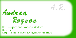 andrea rozsos business card